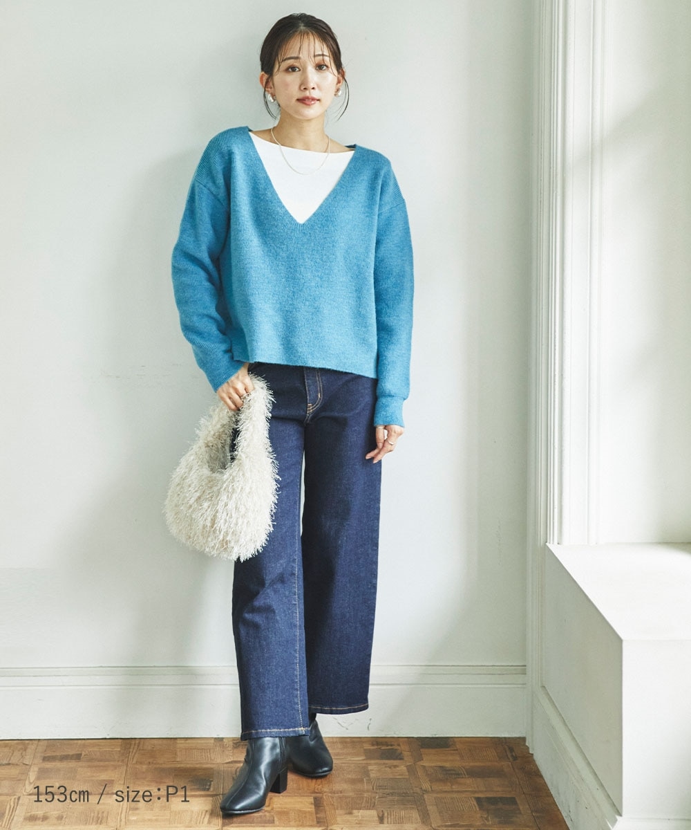 小さいサイズ 深Vネックニット 低身長さん・小柄女性 通販【ニッセン】