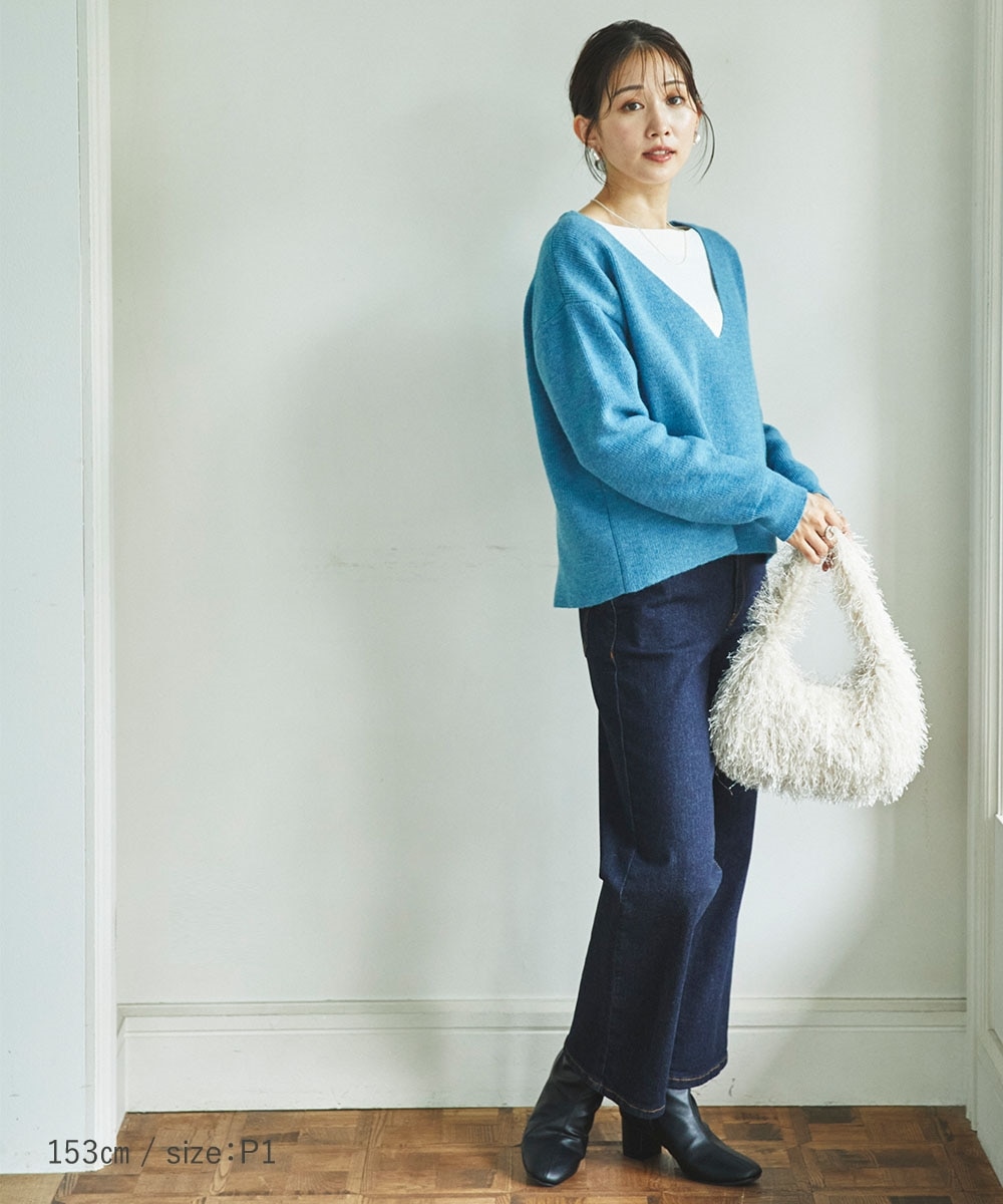 小さいサイズ 深Vネックニット 低身長さん・小柄女性 通販【ニッセン】