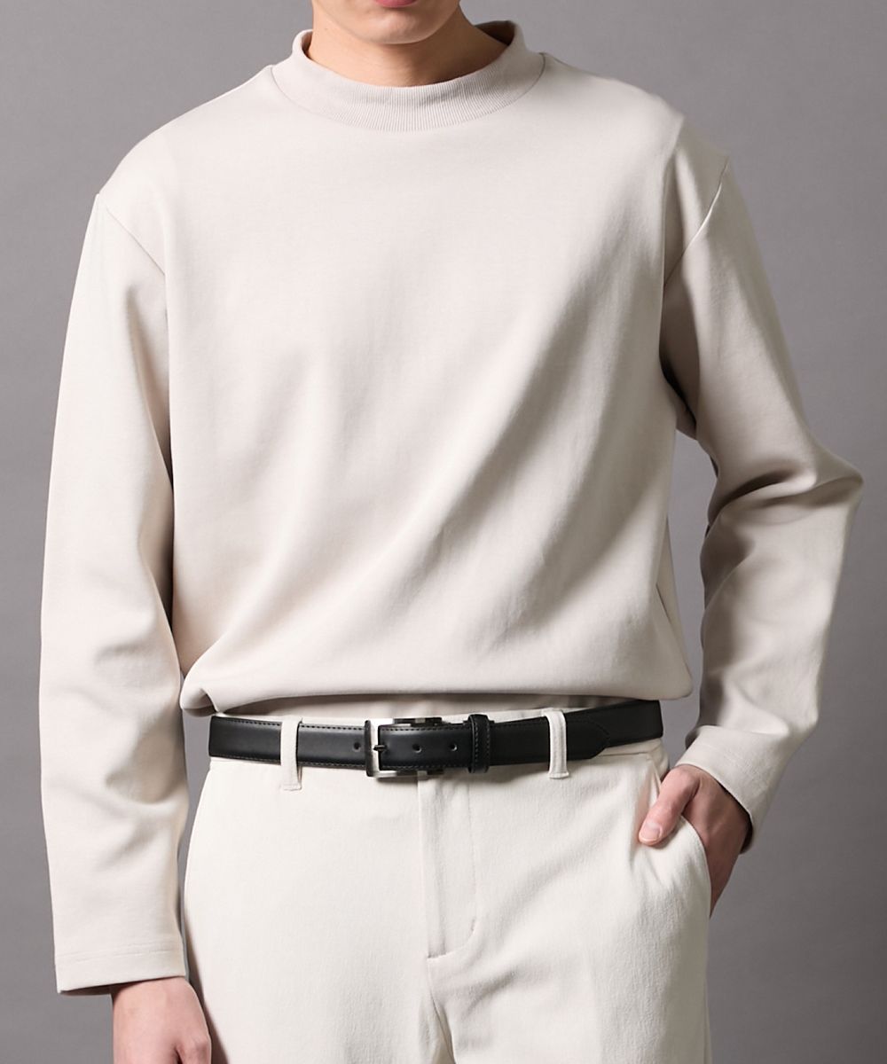 サイズL ［ 8G SHOOT ］モックネック半袖 ホワイト .: 8G