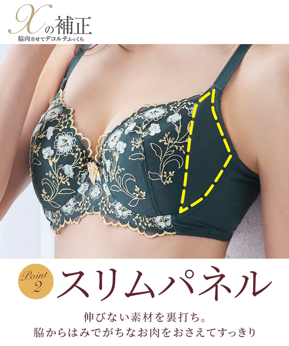 Xの補正でキレイなシルエットつくるブラジャーショーツ（上下別売