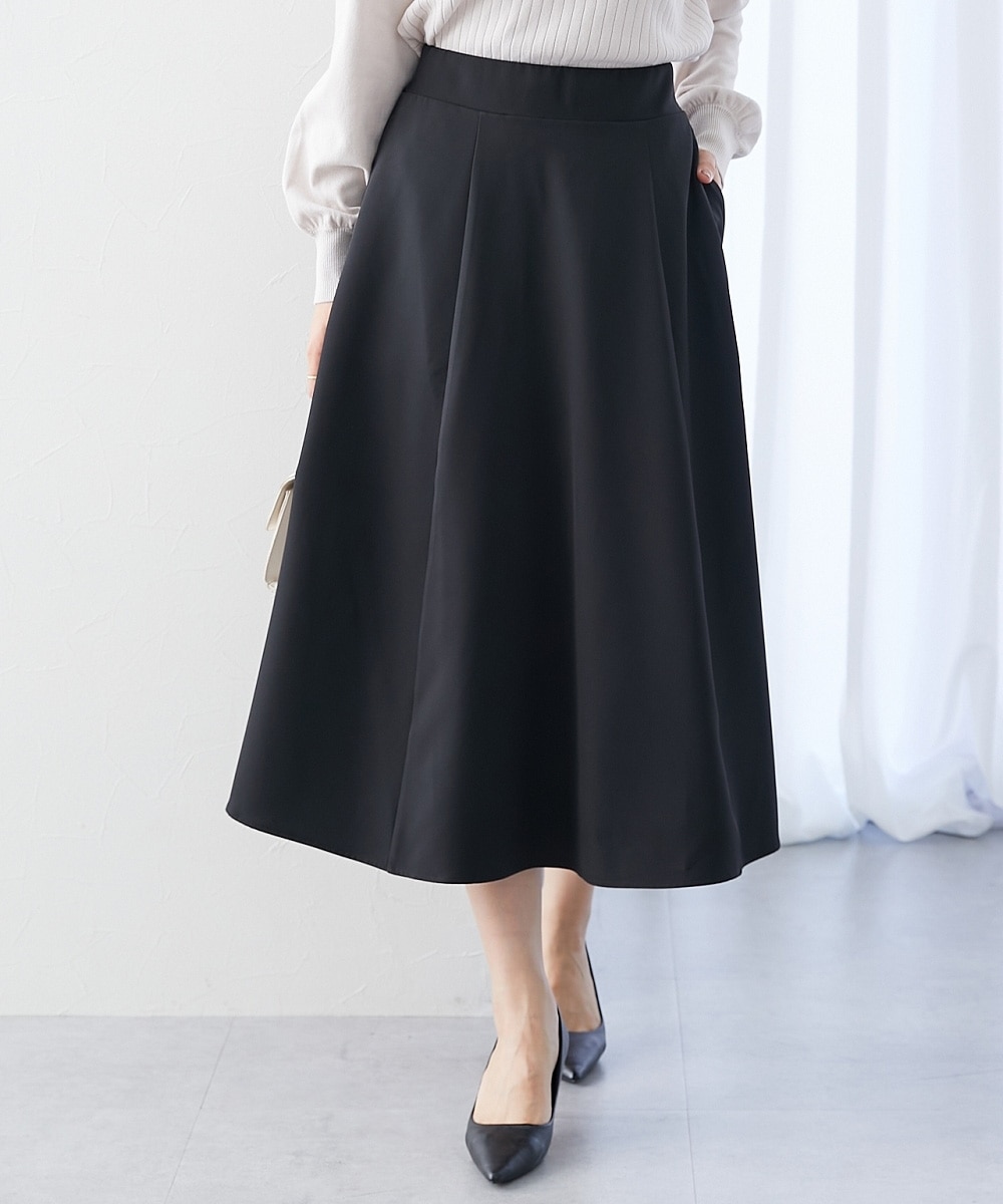 ストレッチダブルクロス6枚ハギフレアスカート しわになりにくい