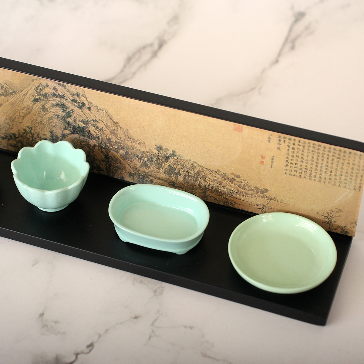 故宮精品網路商城- 汝窯五件組文鎮擺飾