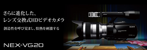 NEX-VG20 特長 : 動画作品を撮りきる | デジタルビデオカメラ Handycam