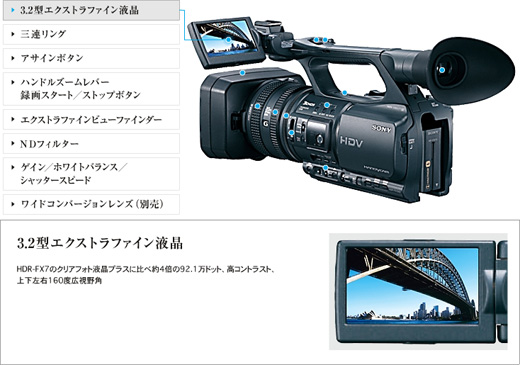 HDR-FX1000 特長 : プロ仕様の機動性 | デジタルビデオカメラ Handycam