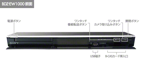 BDZ-EW1000 各部名称 | ブルーレイディスクレコーダー | ソニー