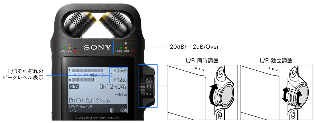 PCM-D10 特長 : その他の機能 | ICレコーダー／集音器 | ソニー