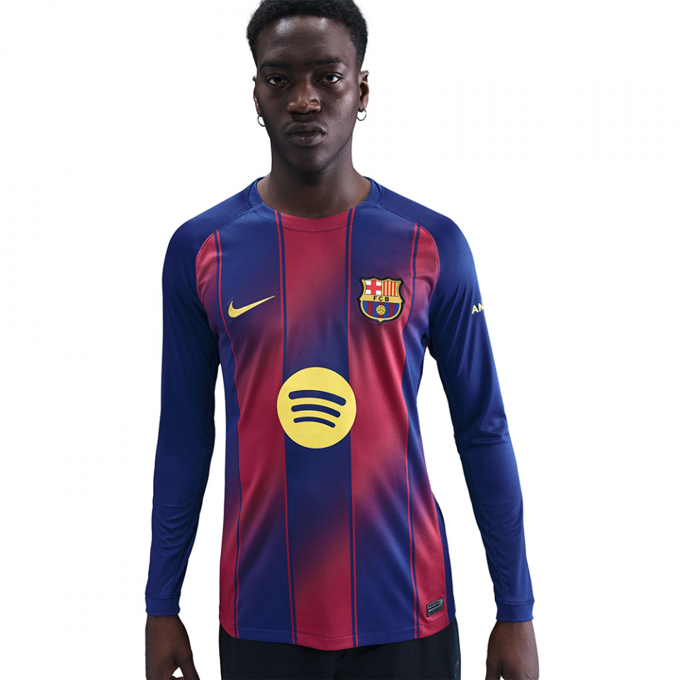 Nike FC Barcelona 2025/26 Men's Stadium Long Sleeve Home Jersey