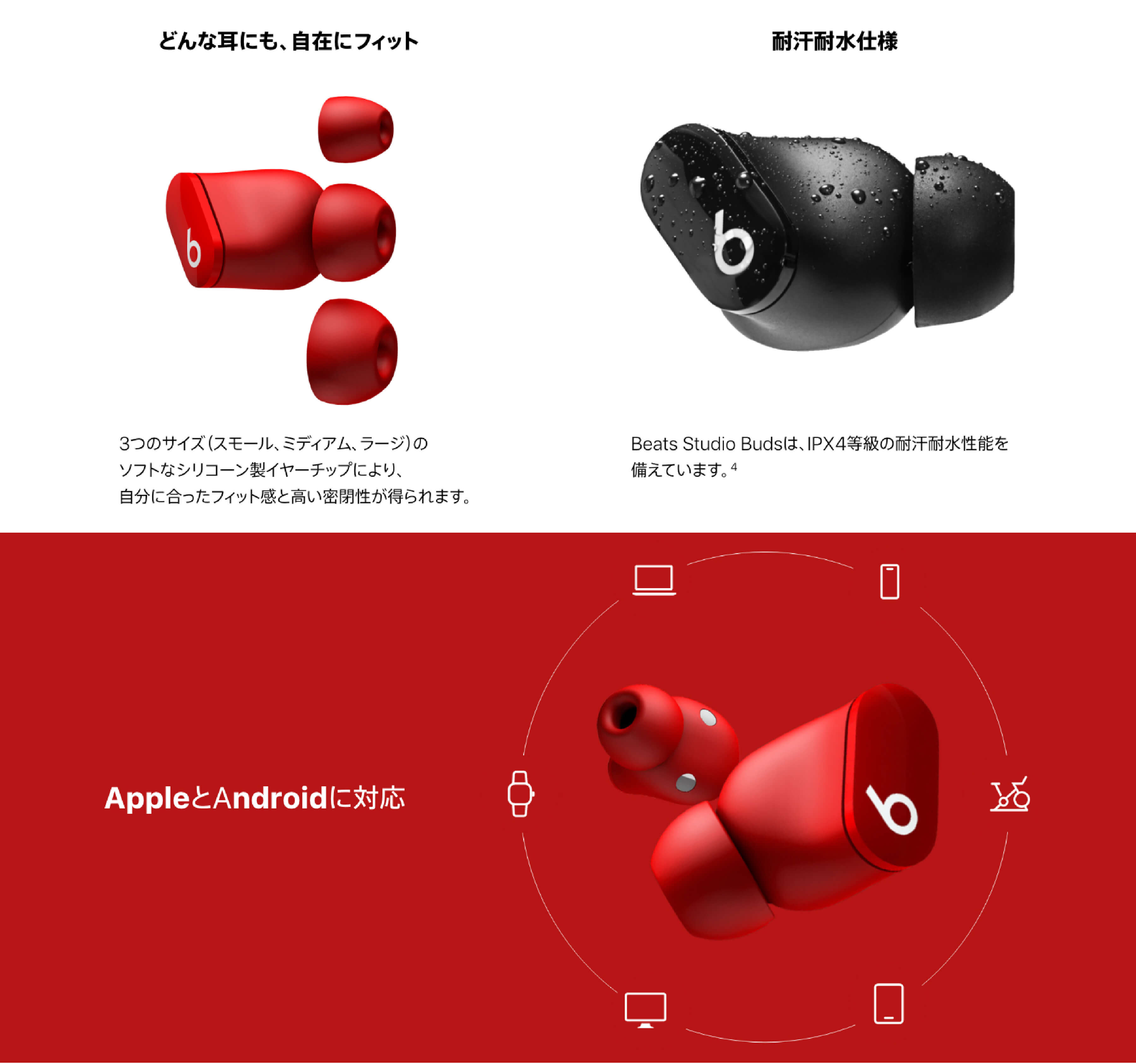 完全ワイヤレスイヤホン Beats Studio Buds ホワイト MJ4Y3PA/A