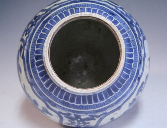 古美術青華堂｜H716 古伊万里・染付花文壺（江戸時代）