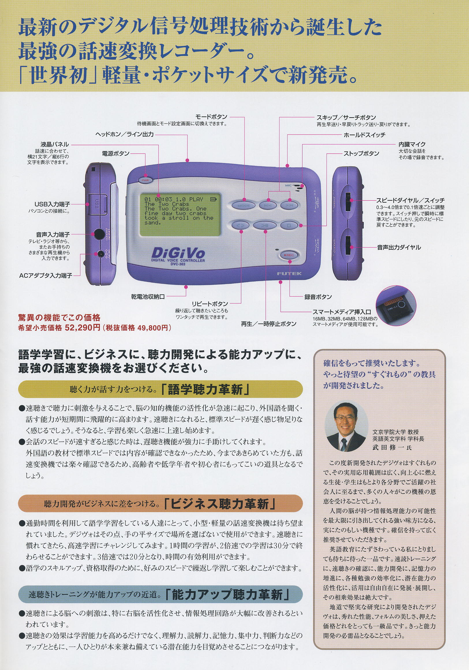 セルシネ・エイム研究所／SSI社にて速聴機の開発をコーディネート