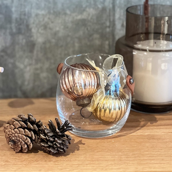 クリスマスオーナメント ミニグラス ボール φ5.5×H6.5cm / ブロンズ