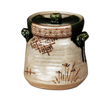 茶道具 水指（水差・みずさし） 水指 ハンネラ 赤絵替蓋付 太仙窯