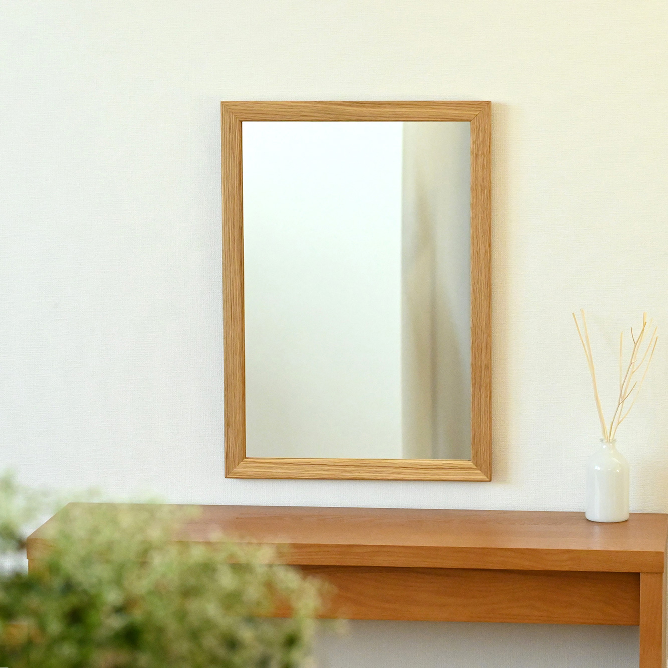 SENNOKI Mミラー 32x45cm ウォールナット材 アメリカンチェリー材