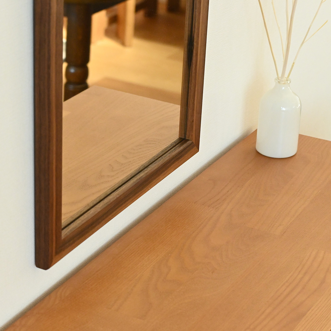 SENNOKI Mミラー 32x45cm ウォールナット材 アメリカンチェリー材