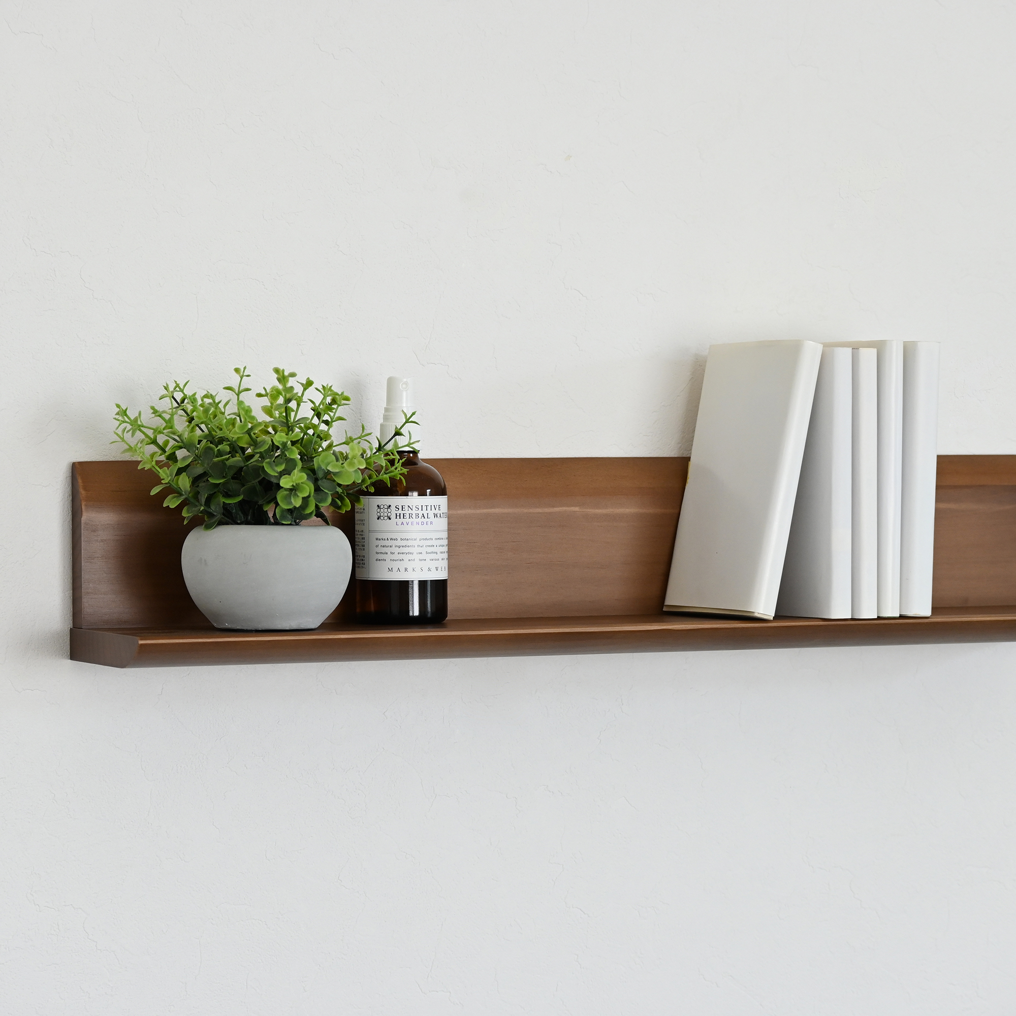 スぺイス W80×D20×H10.7cm パイン無垢材 全5色 ウォールシェルフ 天然