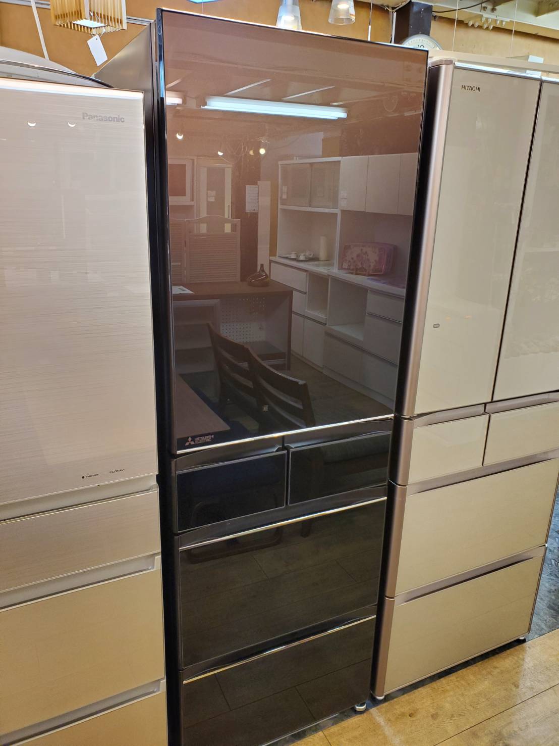 ☆MITSUBISHI 三菱 415L 5ドア冷蔵庫 2019年製 ブラウン 置ける