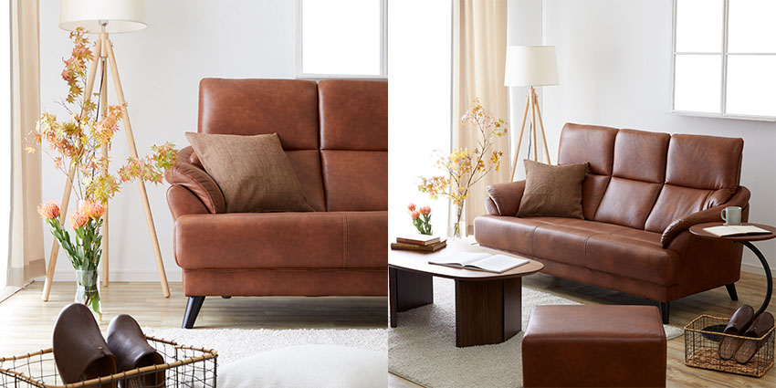 ハイバックなのに省スペース。傷や摩擦に強い「LEATHER TOUCH