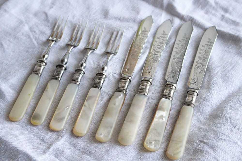 アンティーク マザーオブパール カトラリー イギリス製 白蝶貝の