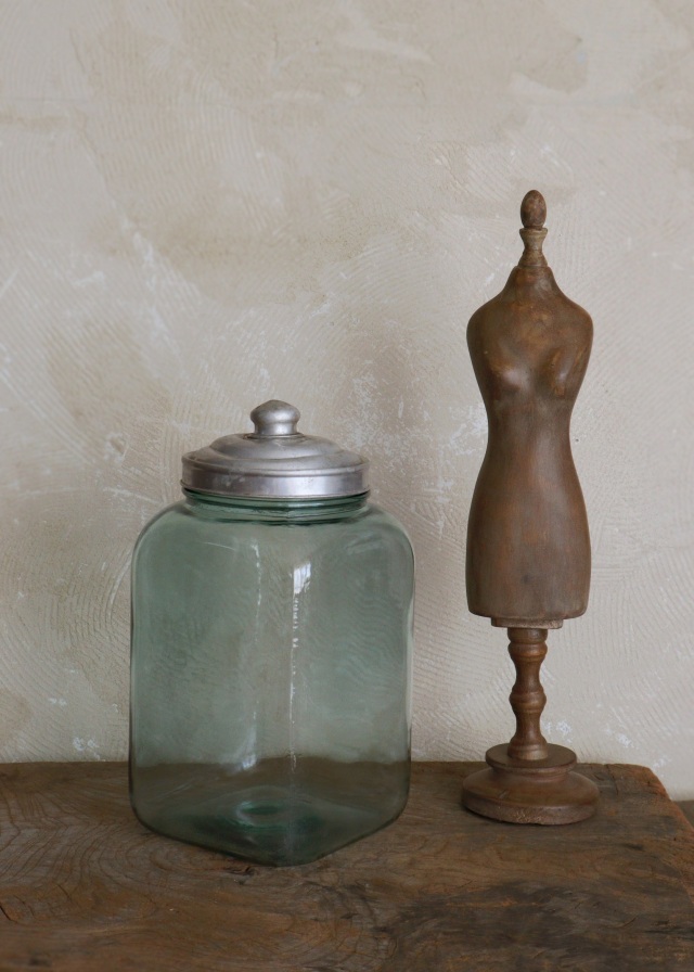 古いガラス瓶 アルミ蓋 保存瓶 古道具 透明ガラス アンティーク ガラス