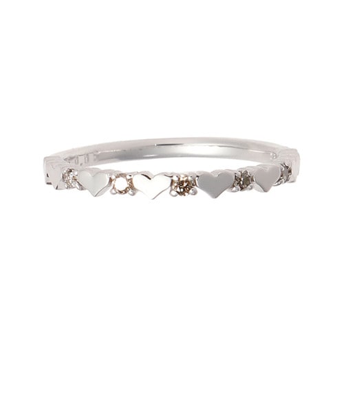 K18 WG ハートエタニティピンキーリング(1号 K18 ホワイト): Samantha