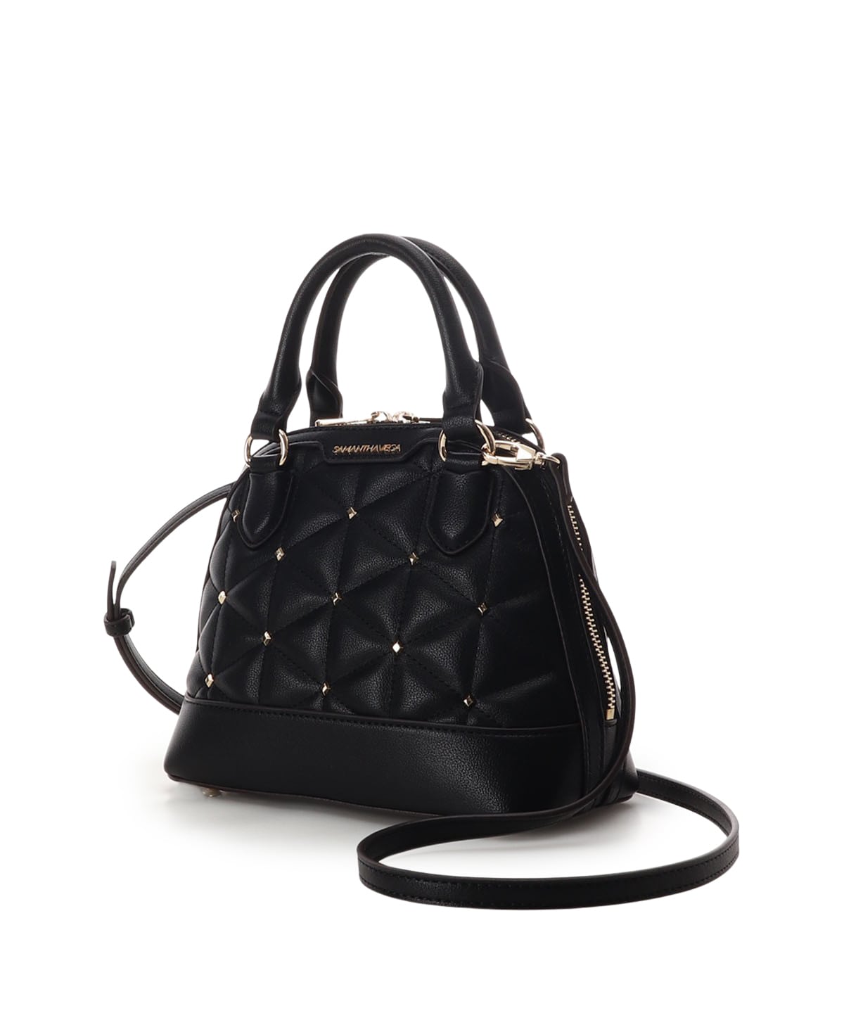キルティングスタッズハンドバッグ（小）(FREE ブラック