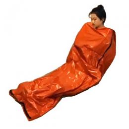 緊急アルミサバイバル寝袋 オレンジ 92cm×210cm 5枚入/包｜産業資材