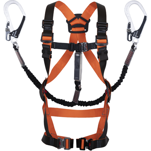 TRUSCO フルハーネス 伸縮性ランヤード2本セット サイズM TFHWR-M [171