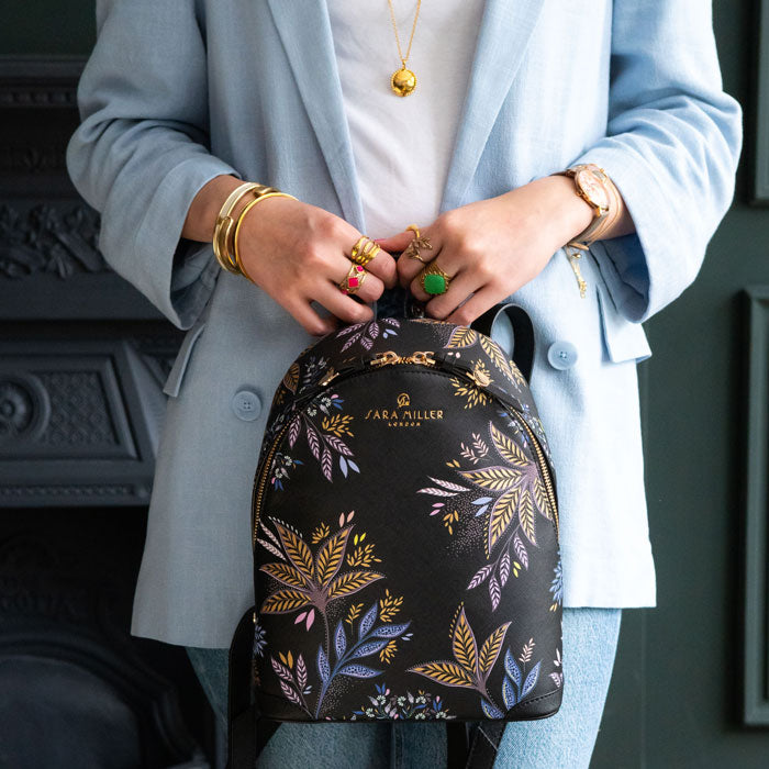 Black Botanic Mini Backpack – Sara Miller London