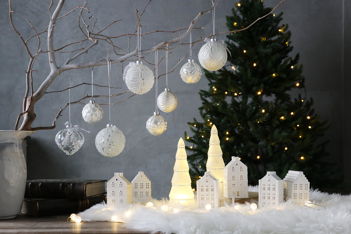 ガラスオーナメント8cmアソート4個セット