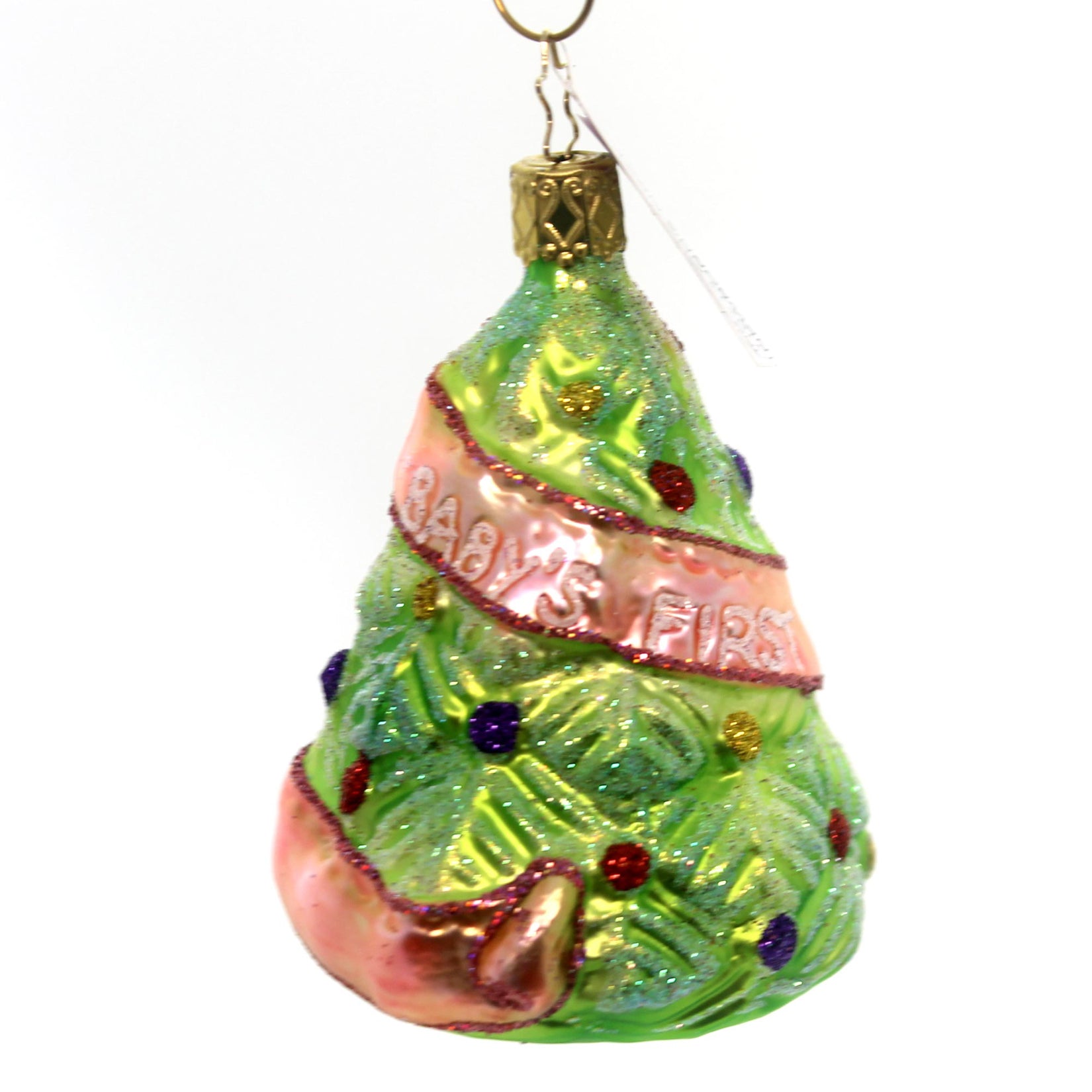 Inge Glas Newborn's First Glass Christmas Ornament Tree | SBKGifts.com