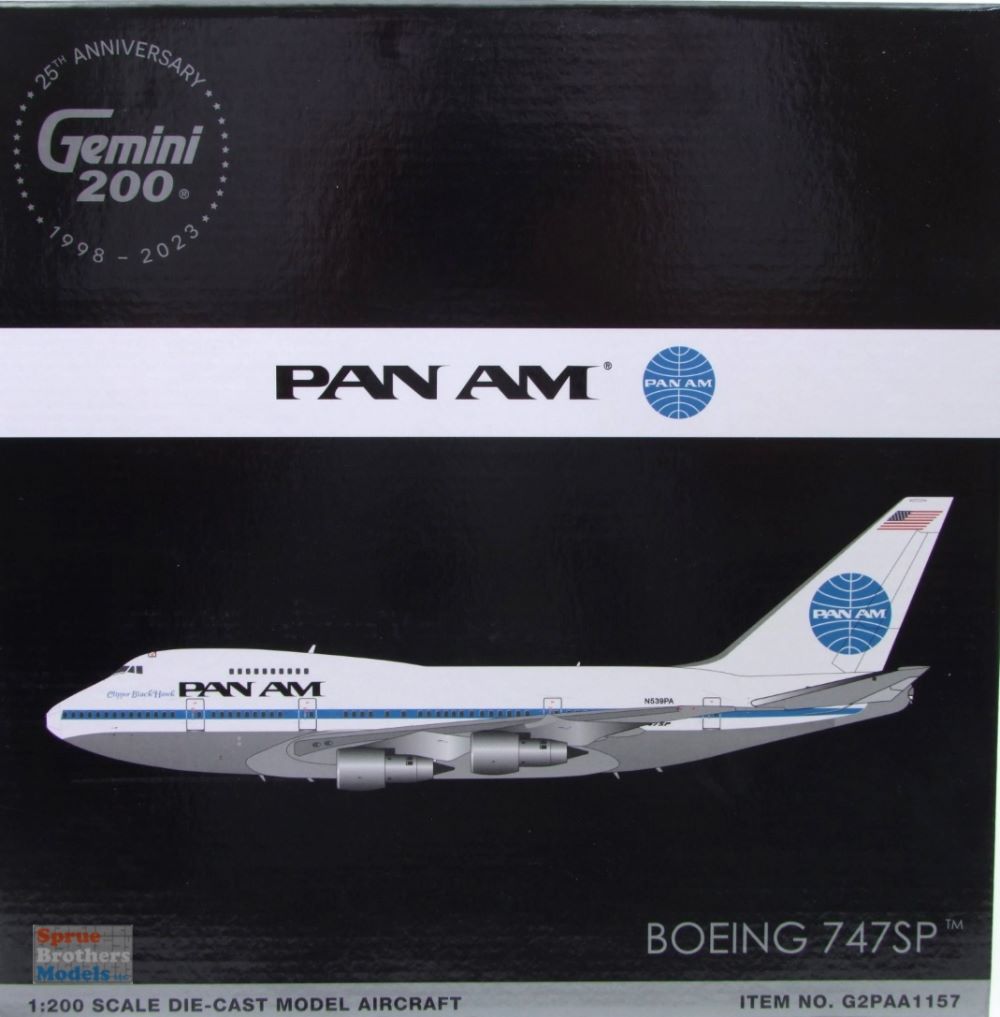 GEMG21157 1:200 Gemini Jets Pan Am 747SP Reg #N539PA (pre-painted