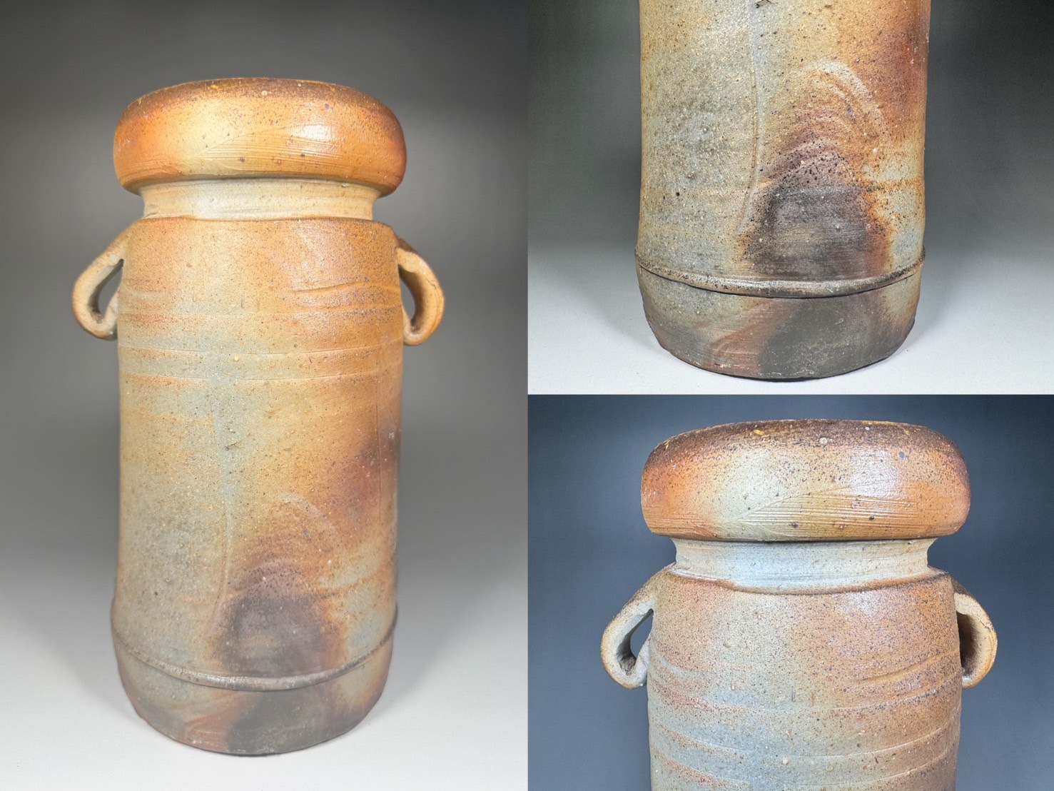 伊勢崎満 備前耳付花入 | 新栄堂