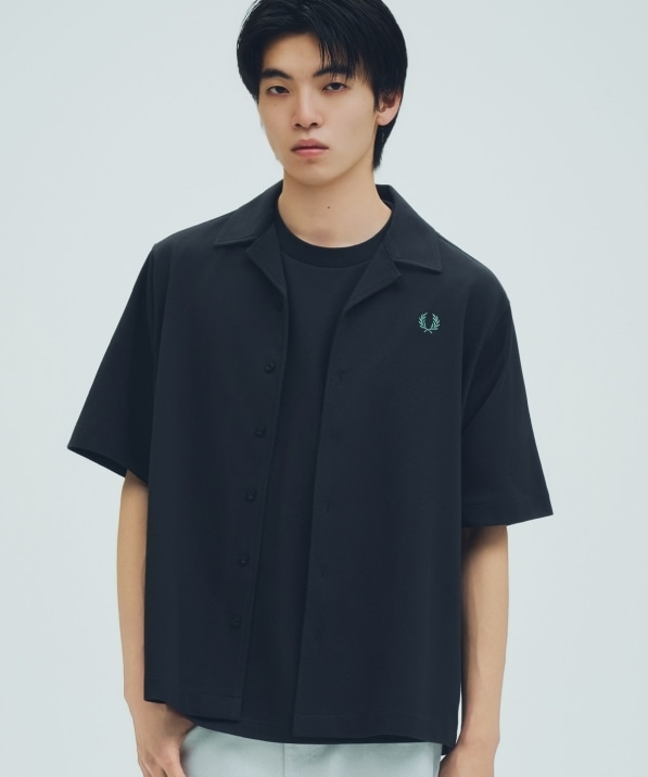 SHIPS別注】FRED PERRY: ワンポイント ロゴ ピケ オープンカラーシャツ