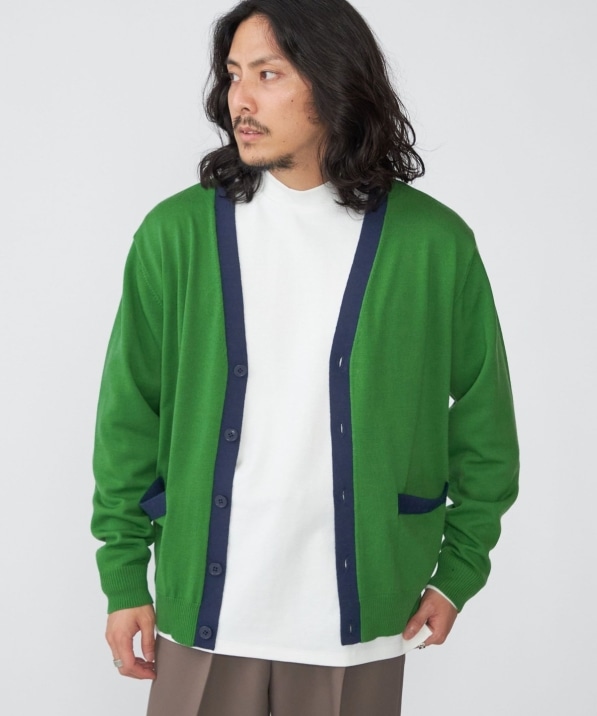 SHIPS:〈手洗い可能〉ICE WOOL カラーパネル Vネック ニット