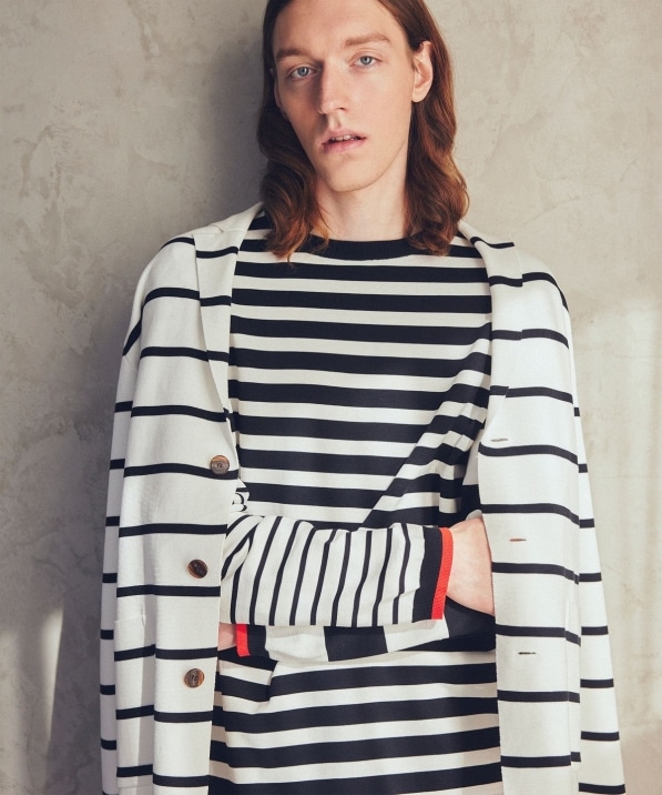 BATEAUX DE SHIPS: コットン ミラノリブ シングル テーラード ニット