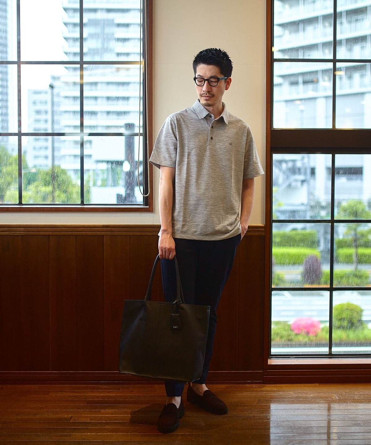 WEB限定】SHIPS: 合成皮革 ビズ トート バッグ (クラッチバッグ付き