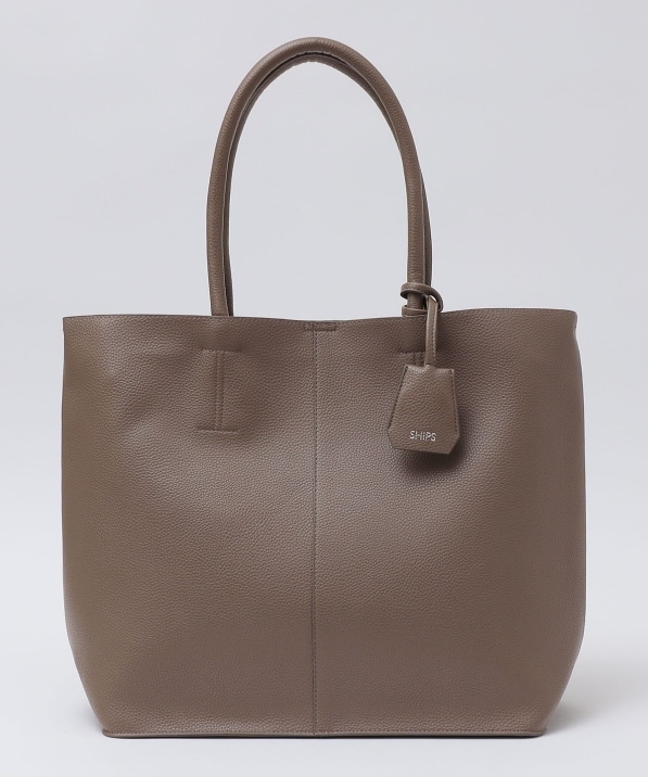 WEB限定】SHIPS: 合成皮革 ビズ トート バッグ (クラッチバッグ付き