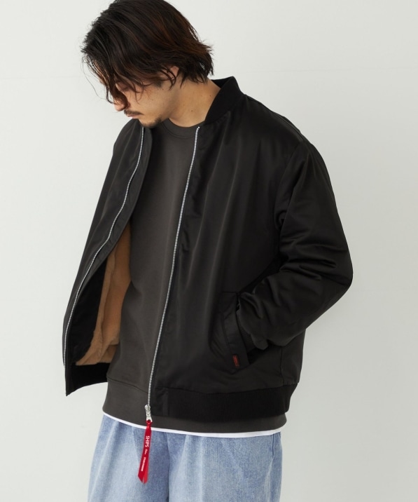 SHIPS Colors:〈撥水〉ボア ボマー ジャケット｜ SHIPS 公式サイト