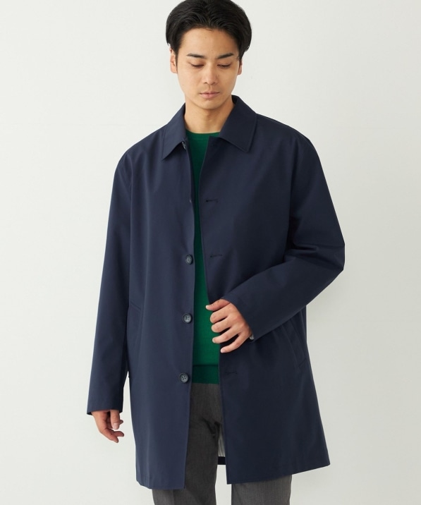 k】 YUES SAINT LAURENT ステンカラーコート濃紺 A5 Yves Saint