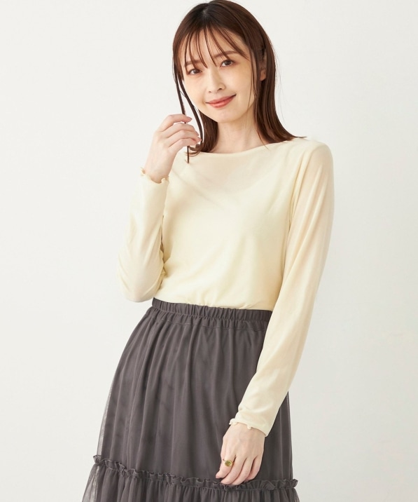 SHIPS Colors:〈手洗い可能〉メッシュ ポリエステルベロア クルー