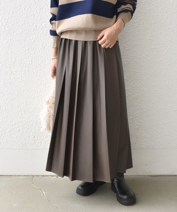 SHIPS Colors:合成皮革 ワイド プリーツ スカート◇｜ SHIPS 公式サイト