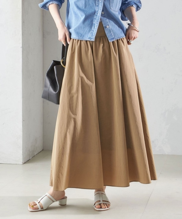 洗濯機可能〉LIMONTA EAST ビンテージ タフタ ギャザー スカート