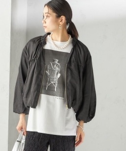 洗濯機可能〉ミリタリー バックサテン スタンドカラー ブルゾン