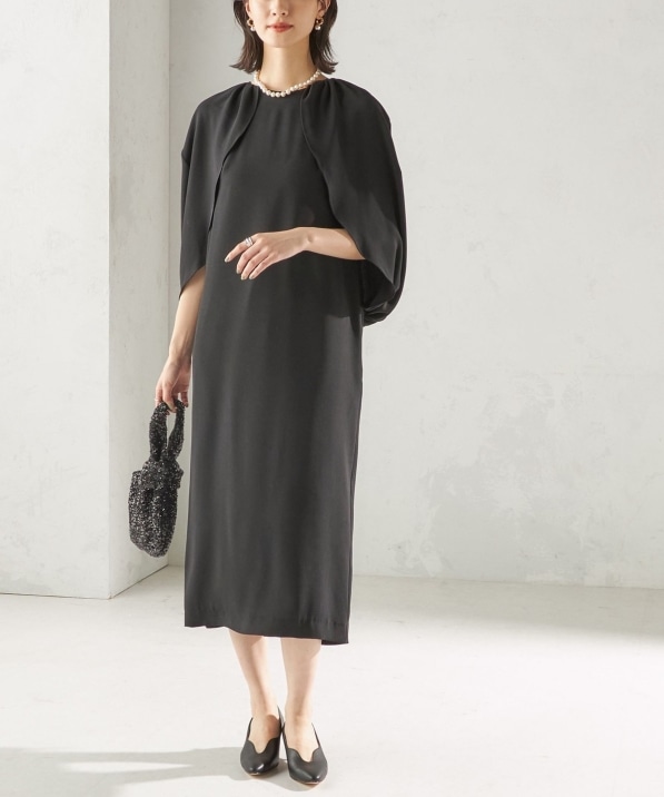 troisiemeCHACO:〈手洗い可能〉ジョーゼット ケープ ワンピース