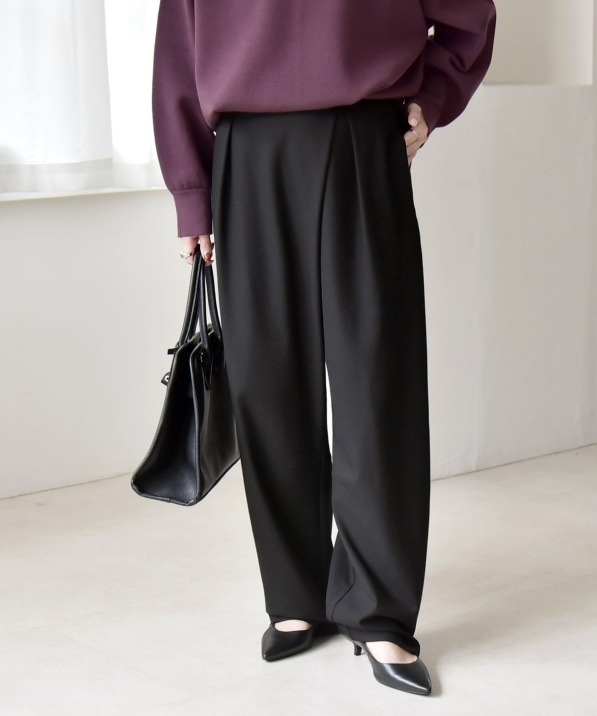 quaranciel:〈洗濯機可能〉ウォーム タック バレル イージー パンツ