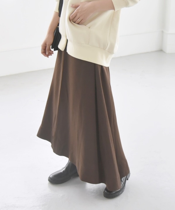 quaranciel:〈洗濯機可能〉シルキー サテン フレア スカート｜ SHIPS