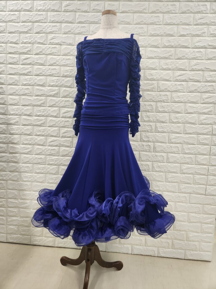 お値下げ ハンドメイド イエロー系にドットチュール重ね 社交ダンス