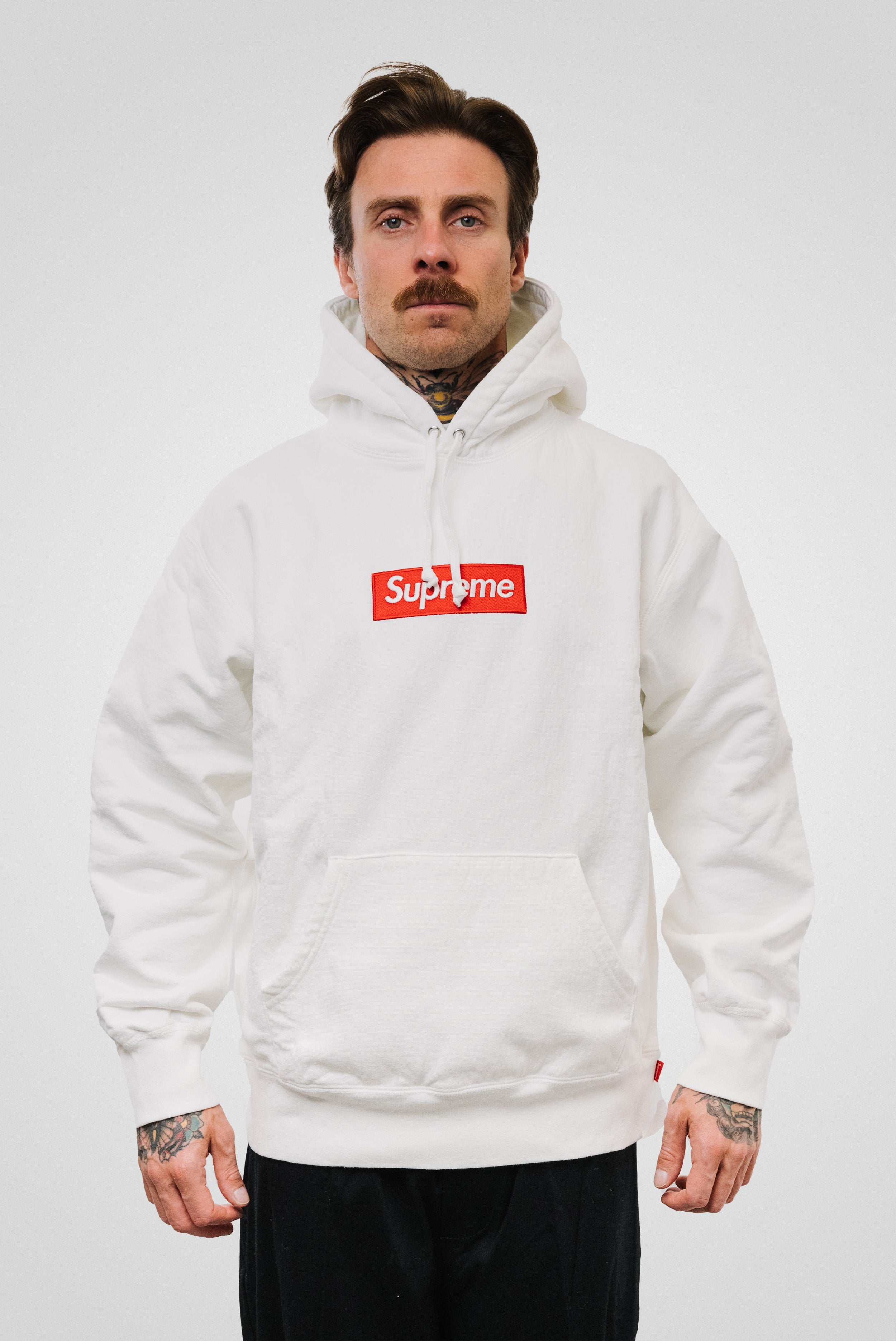 SUPREME BOX LOGO HOODIE FW21 WHITE RED