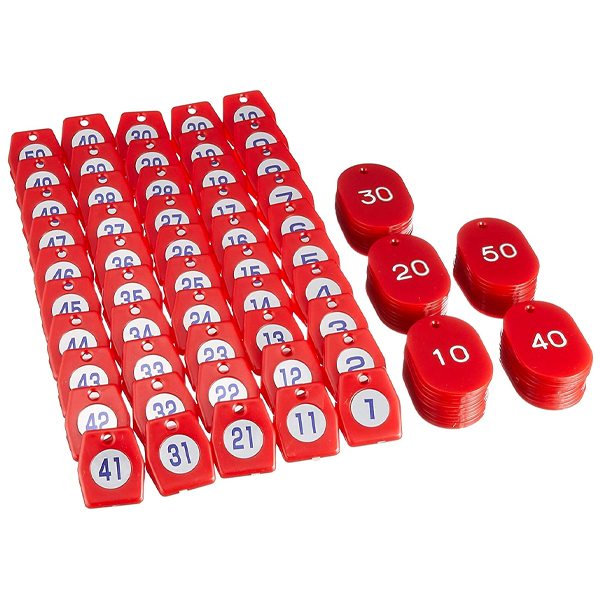 友屋 スチロール クロークチケットA型 1～50 レッド - 調理器具のSHOKUBI