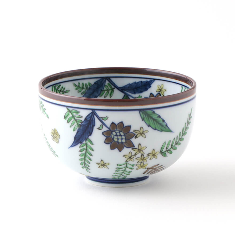 染錦更紗手花蝶文 飯碗 ｜ 有田焼の源右衛門窯公式オンラインショップ